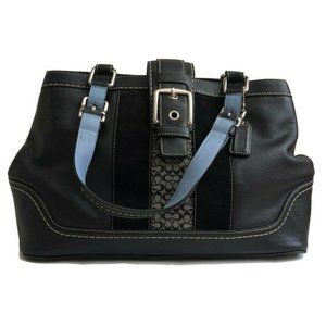 Coach F11345 Hampton Striped Satchel Carryall Bag